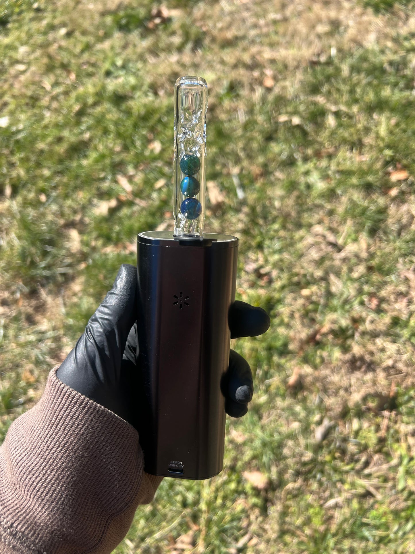 Solo 3 Glass Marble Stem - Blue Honey