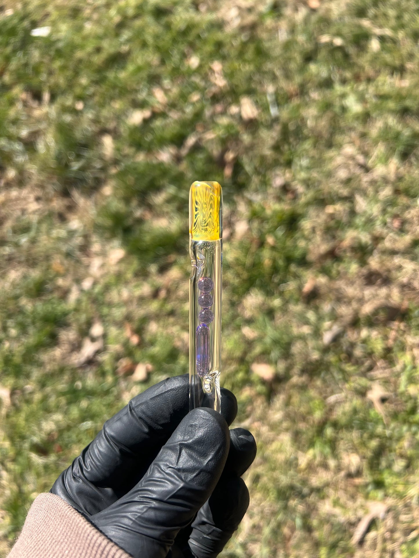 Firewood 11/ Dynavap Glass Terp Pill/ Marble Stem w/Fume MP- Dense Purple amethyst