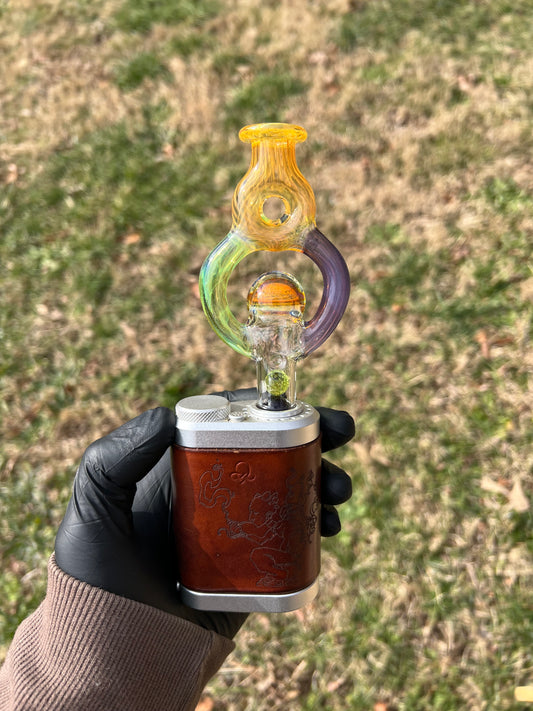 Tinymight Glass 3 Marble Stem implosion- Silver fume/ blackberry jam/ limeade