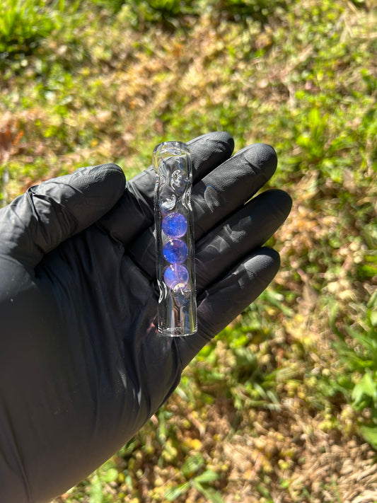 Tinymight Glass 3 Marble Stem w/dimpled mouthpiece - Amethyst Opal