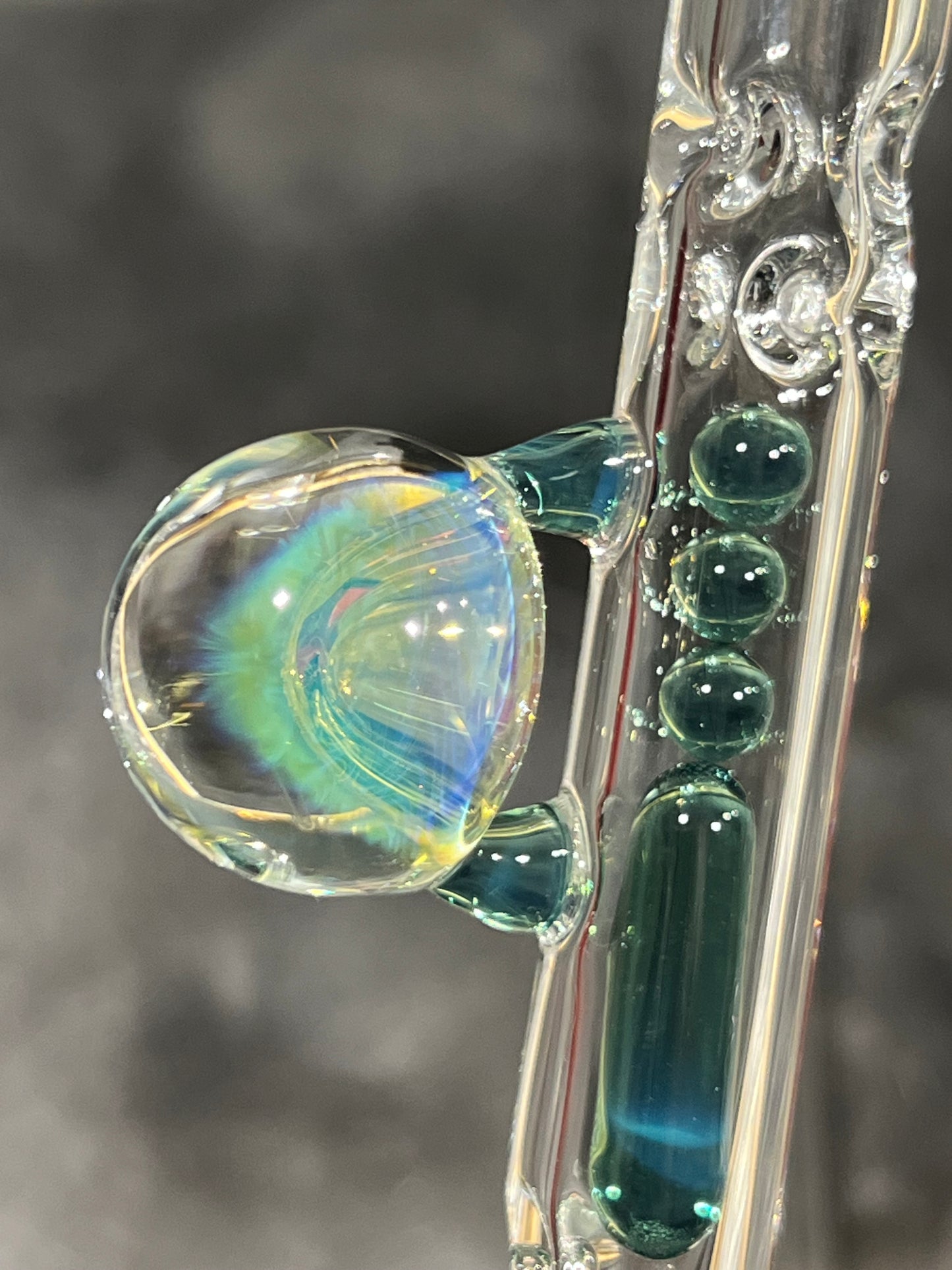 Firewood 11 Glass Terp Pill/ Marble Stem w/fume marble- Blue Waves Opal