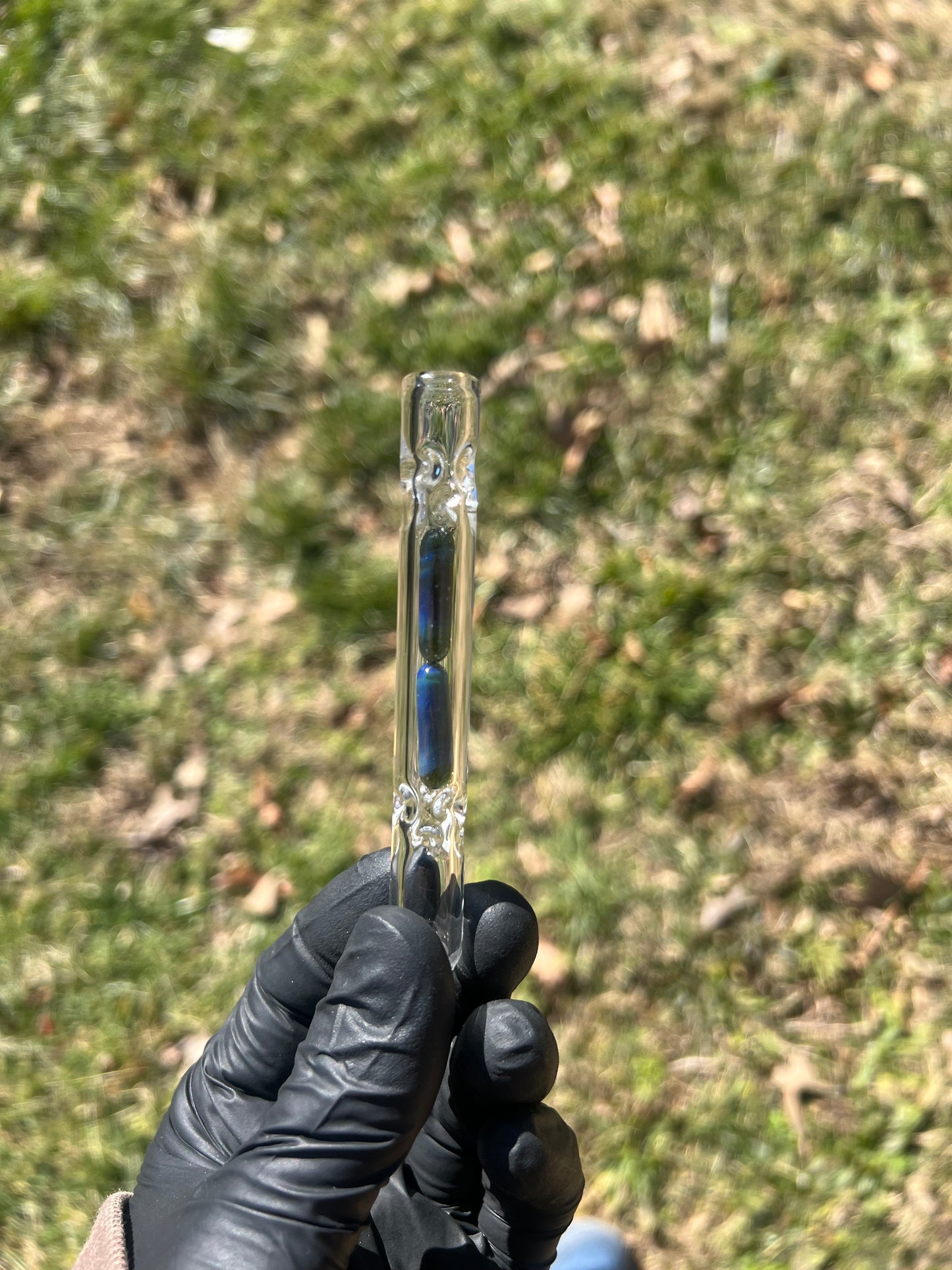 Firewood 11/ Glass 2 Terp Pill Stem- Blue Honey