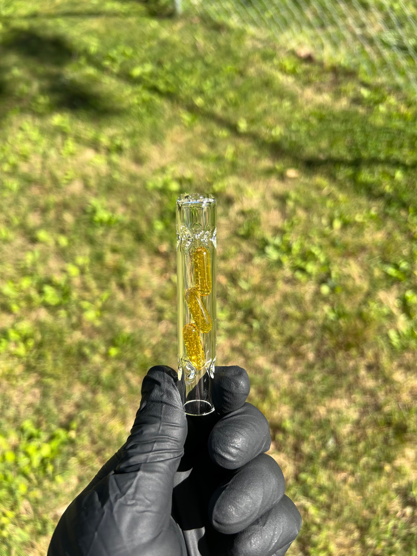 Tinymight Glass 3 Terp Pill Stem w/ dimpled mouthpiece - Crush
