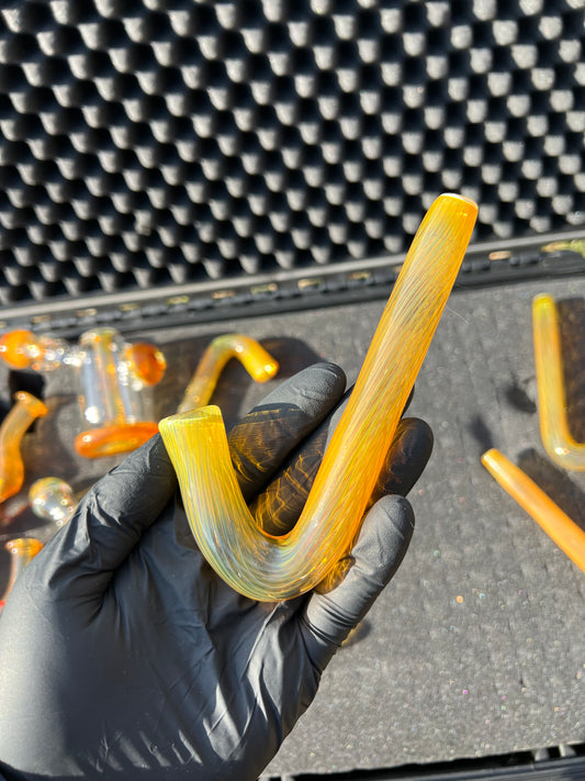 14mm Glass J hook - Silver Fume #3