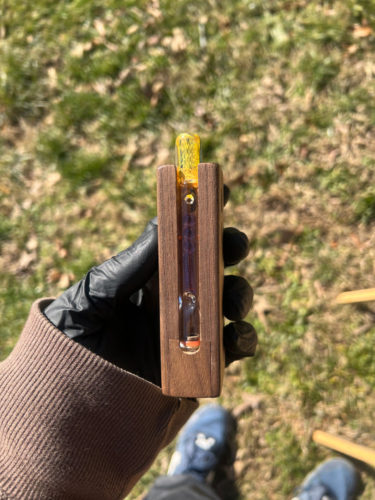 Firewood 11/ Dynavap Glass Terp Pill/ Marble Stem w/Fume MP- Dense Purple amethyst