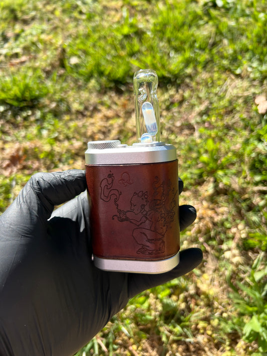 Tinymight Glass 2 Terp Pill Stem w/ dimpled mouthpiece - White Opal