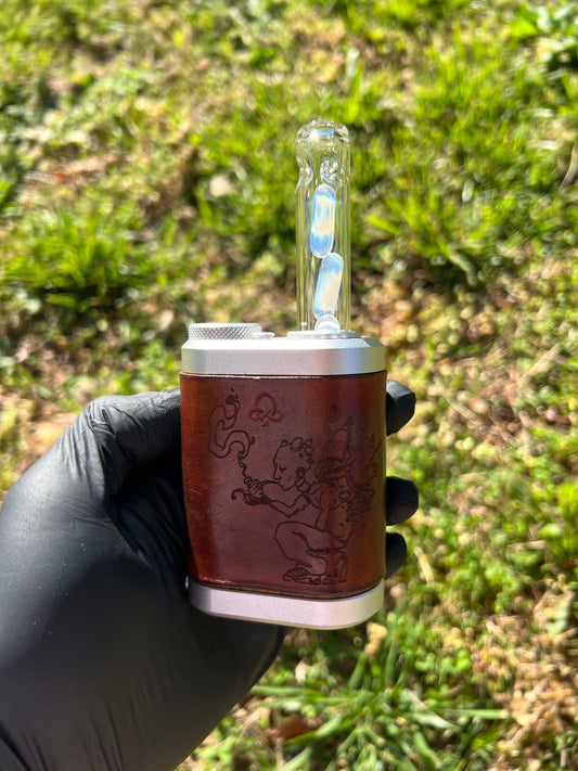 Tinymight Glass 3 Terp Pill Stem w/ dimpled mouthpiece - White Opal #3