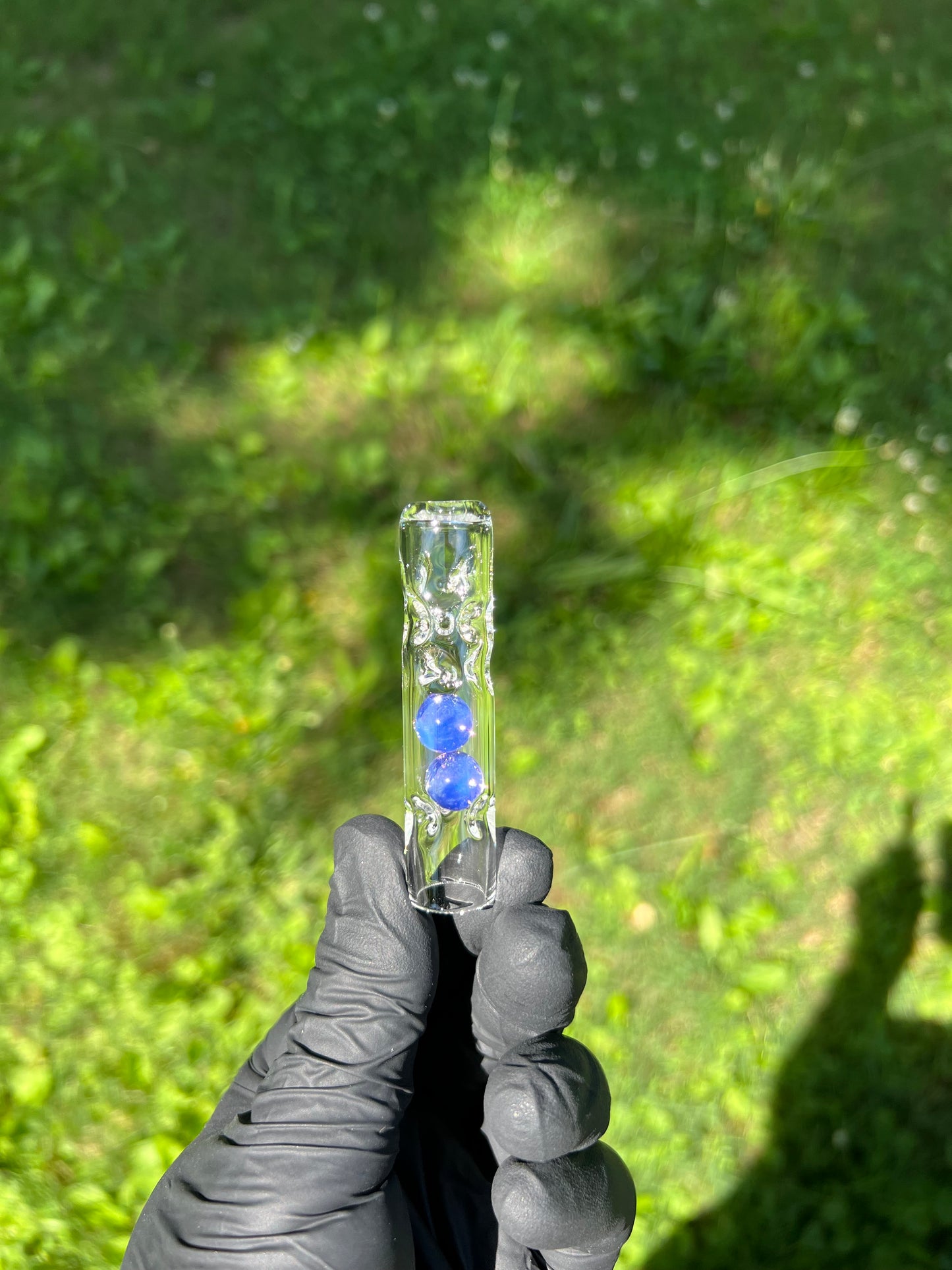 Tinymight Glass 2 Marble Stem w/dimpled mouthpiece - Amethyst Opal