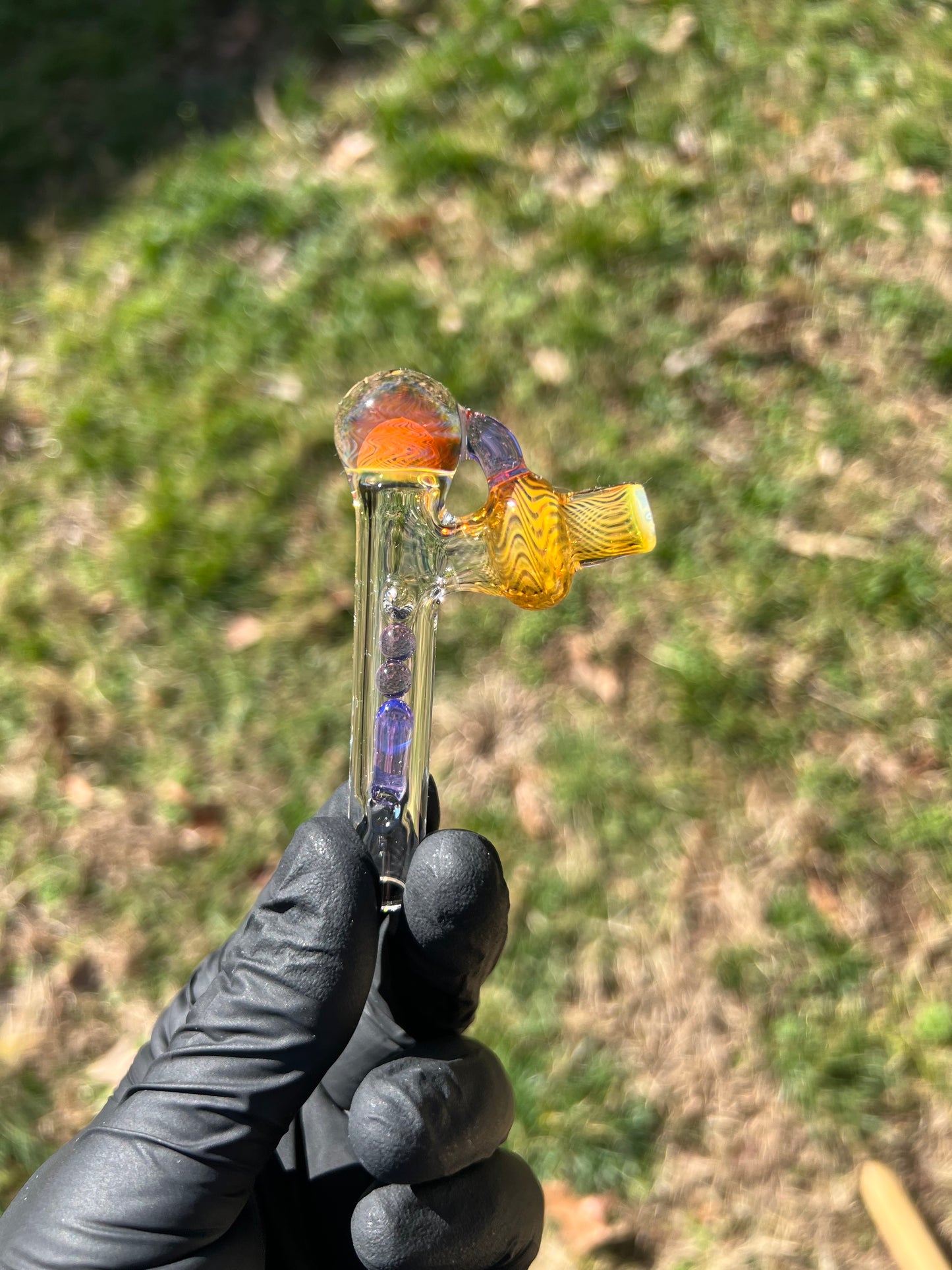 Potv Lobo/ One Glass Implosion stem - Purple Amethyst