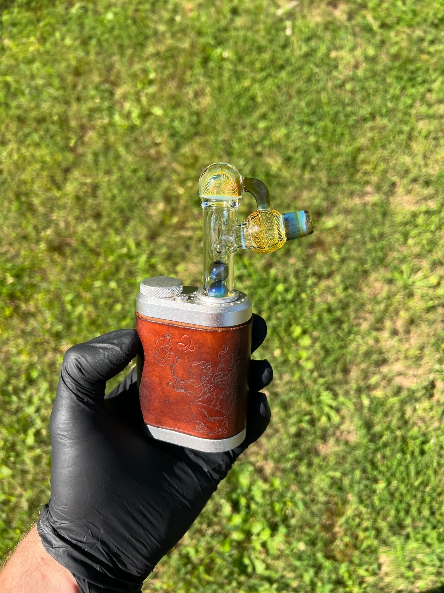 Tinymight Glass 3 Marble Stem implosion- Nightshade/ Fume