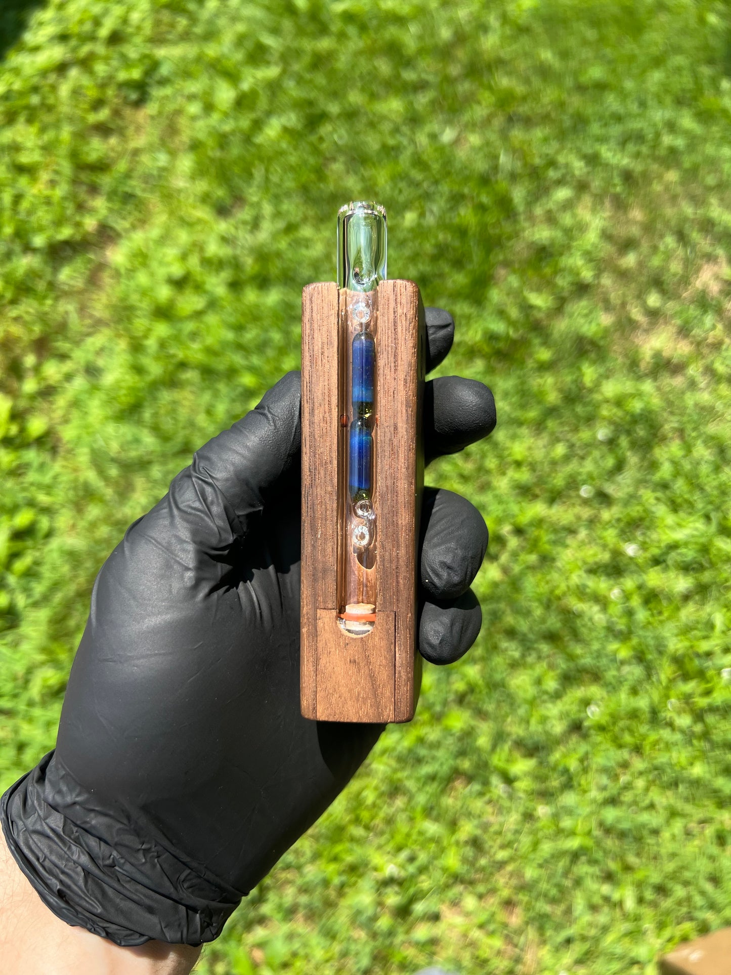 Firewood 11/12 Glass 2 Terp Pill Stem- Blue Honey