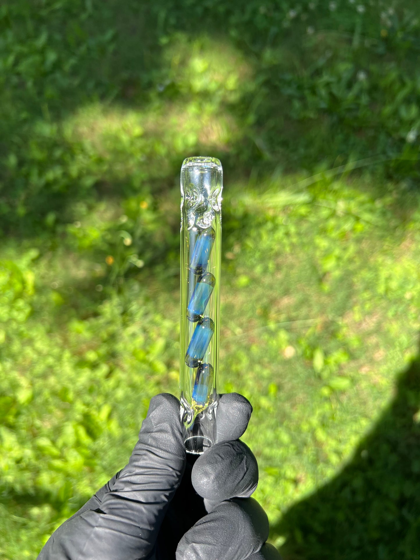 Tinymight Glass 4 Terp Pill Stem w/ dimpled mouthpiece - Nighshade