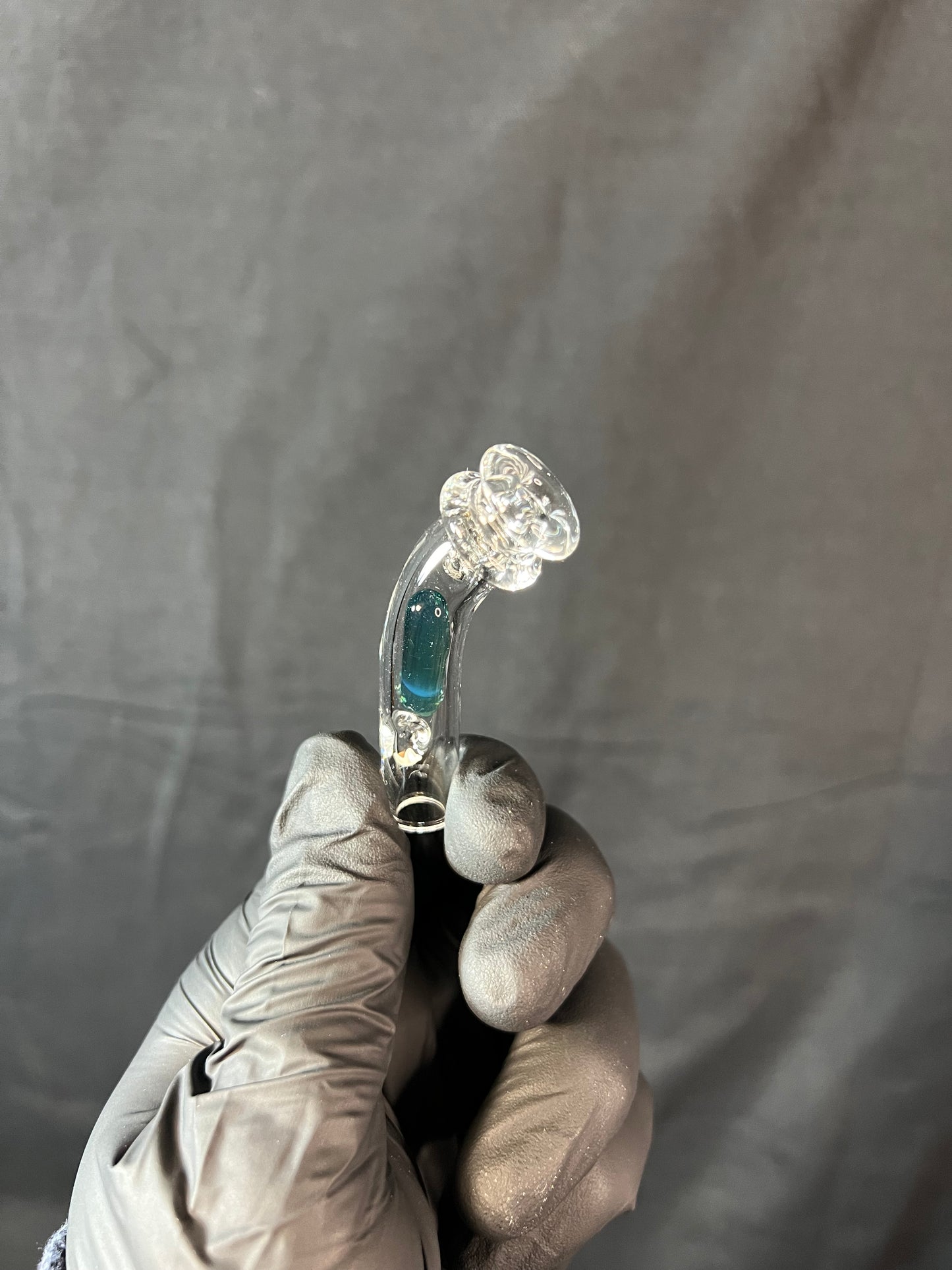 Potv Lobo/ One Glass terp pill stem w/ blown Mp - blue waves opal