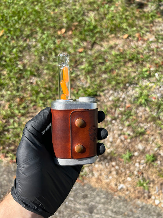 Tinymight Glass 3 Terp Pill Stem w/ dimpled mouthpiece - Orange