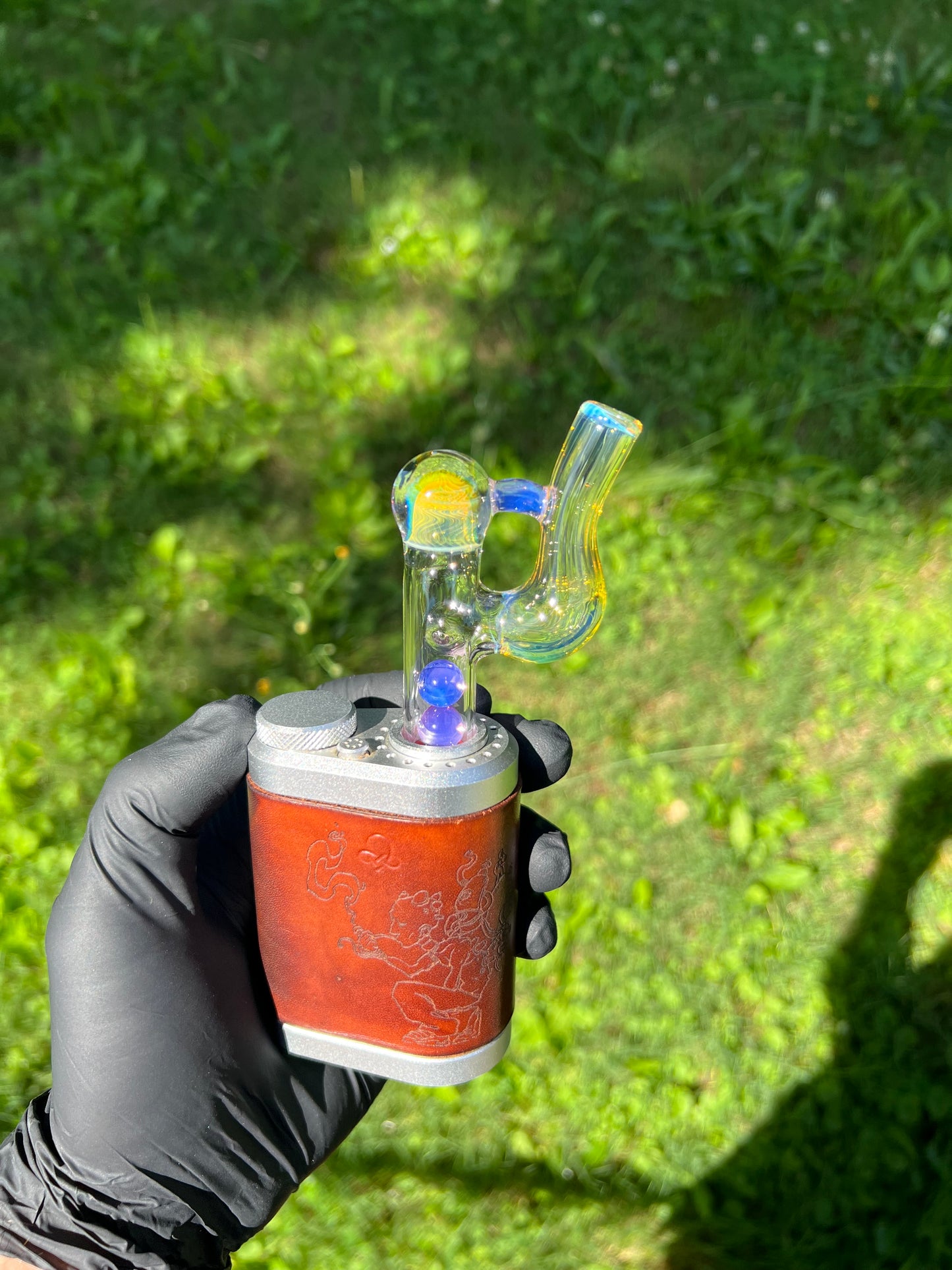 Tinymight Glass 3 Marble Stem implosion- Amethyst opal #1