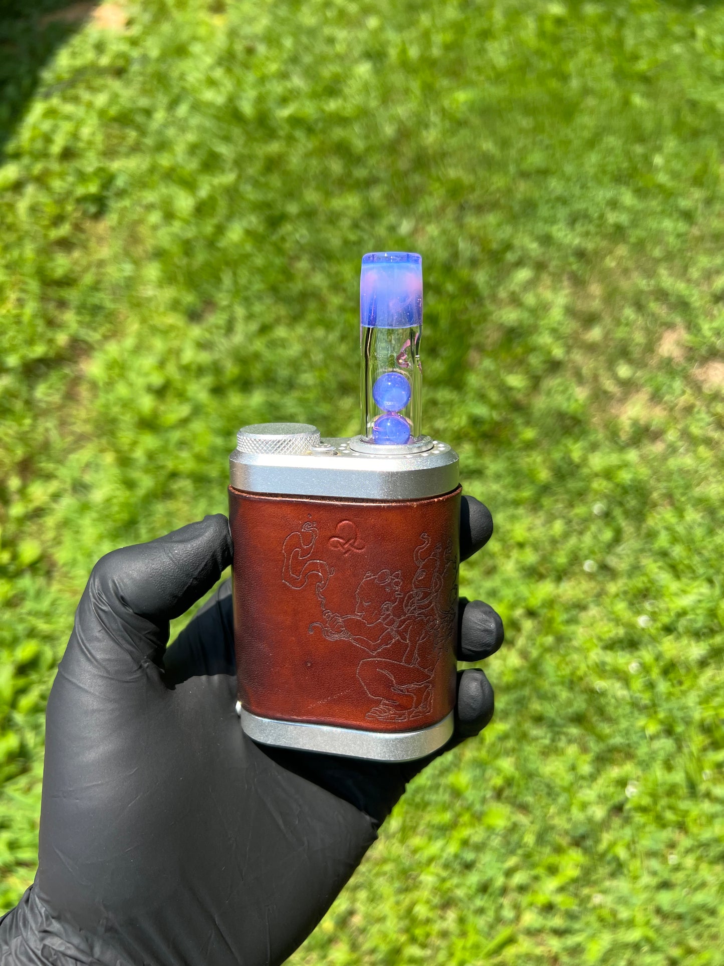 Tinymight Glass 3 Marble Stem w/ Color mouthpiece - Amethyst Opal