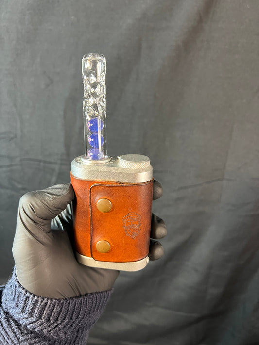 Tinymight Glass 4 Marble Stem w/dimpled mouthpiece - dense purple amethyst