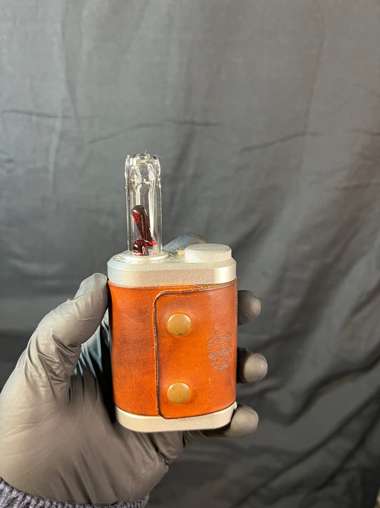 Tinymight Glass 2 Terp Pill Stem w/ dimpled mouthpiece - Red