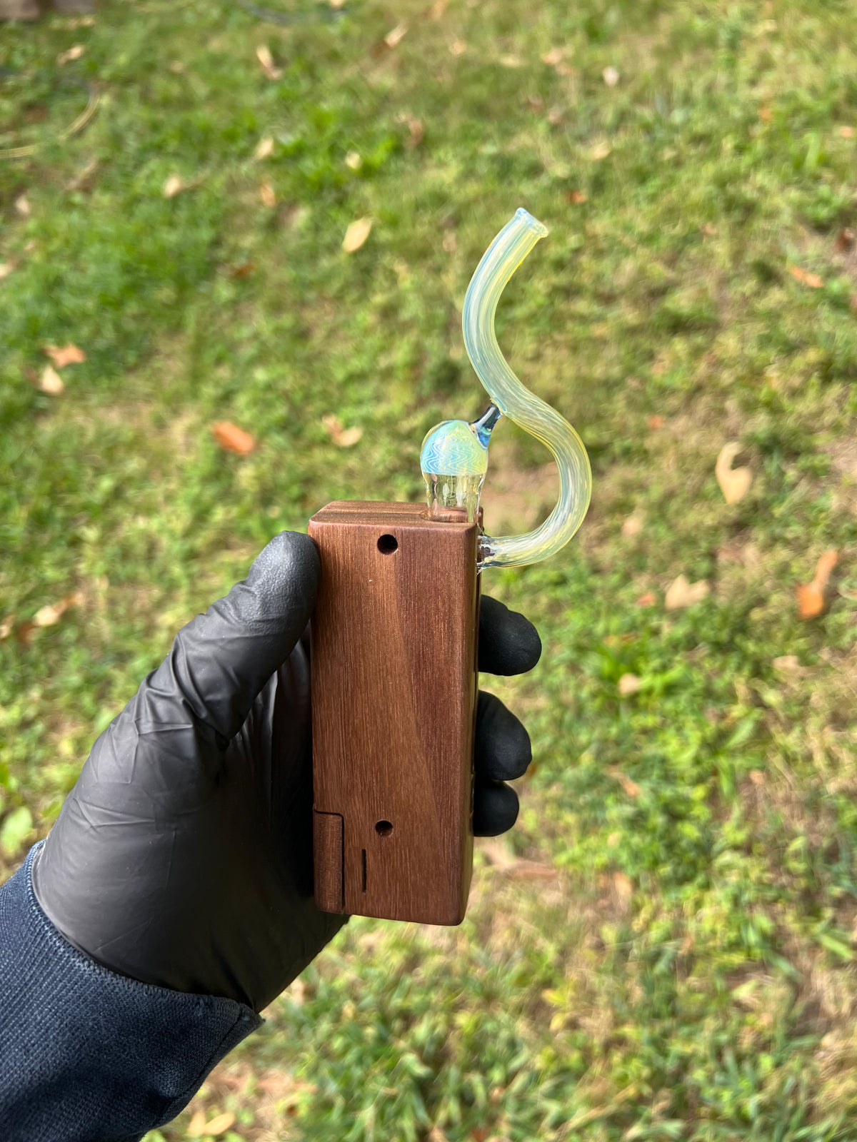 Firewood 11/12 Glass Terp Pill/ marble elegant stem- Fume/ Sapphire Opal