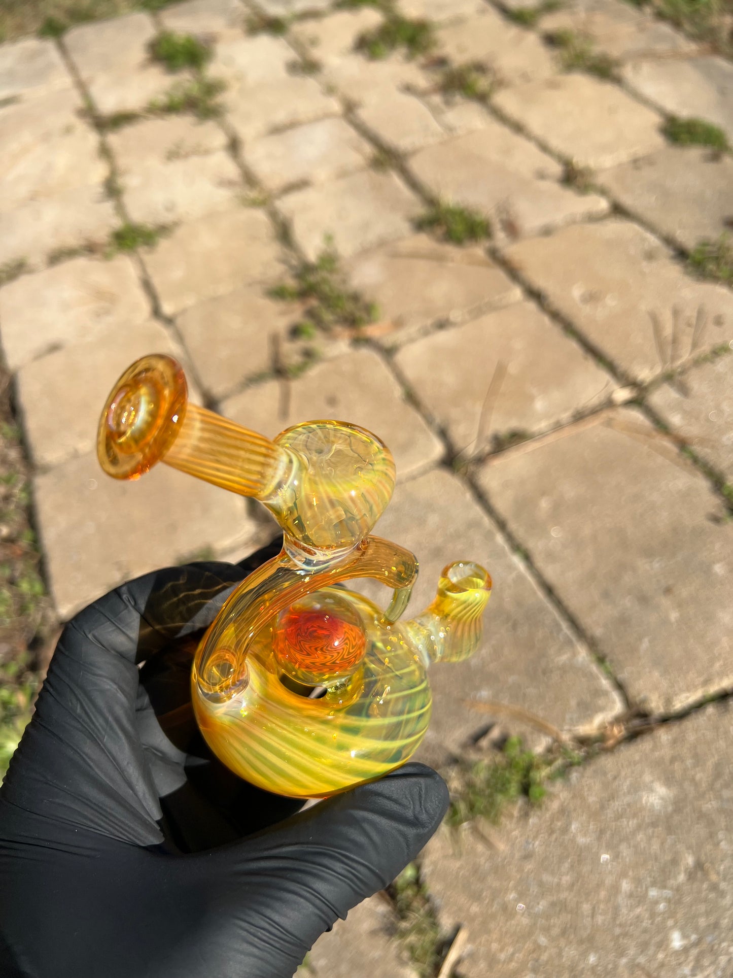 10mm stationary donut w marble - silver fume