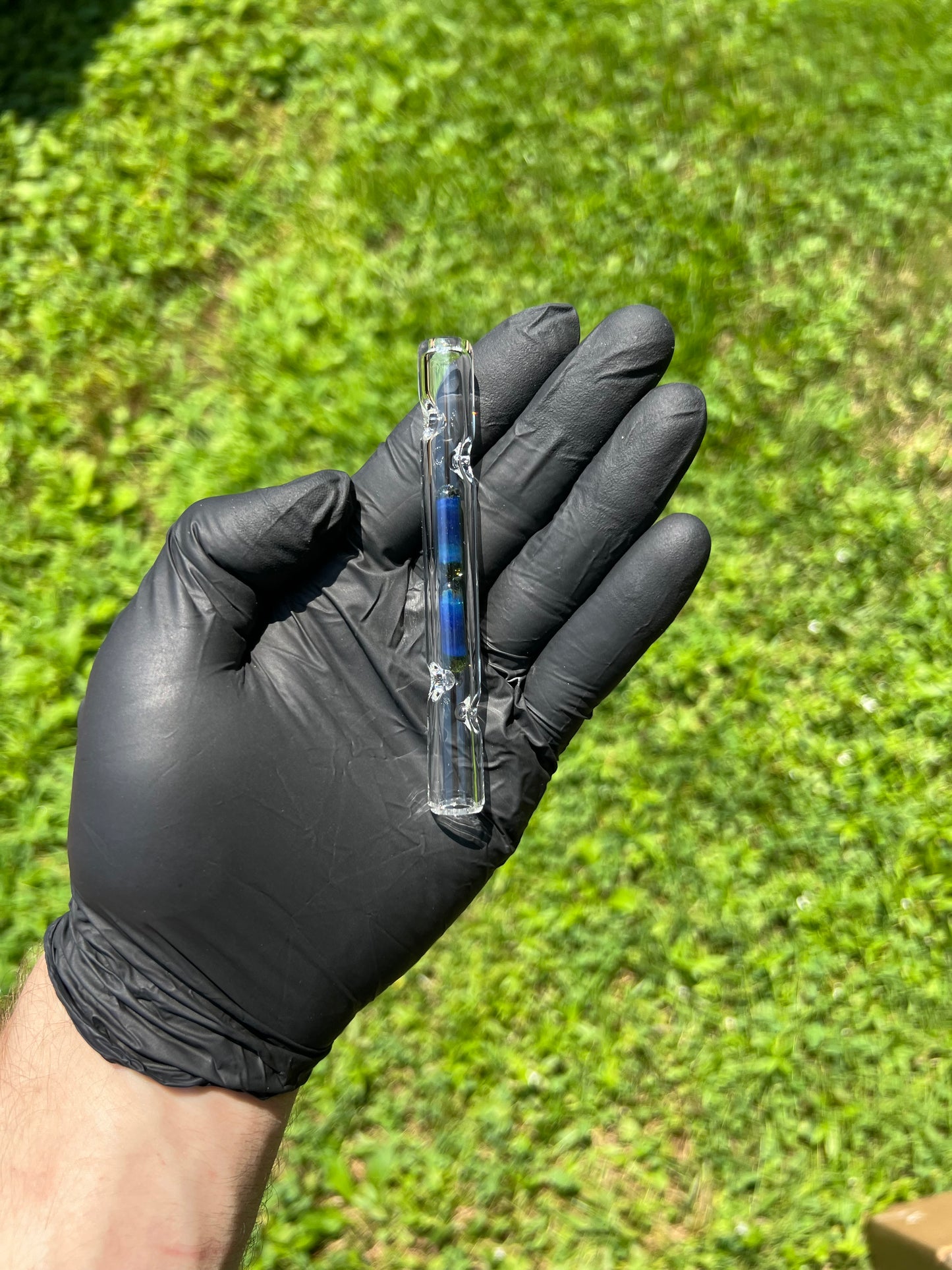 Firewood 11/12 Glass 2 Terp Pill Stem- Blue Honey