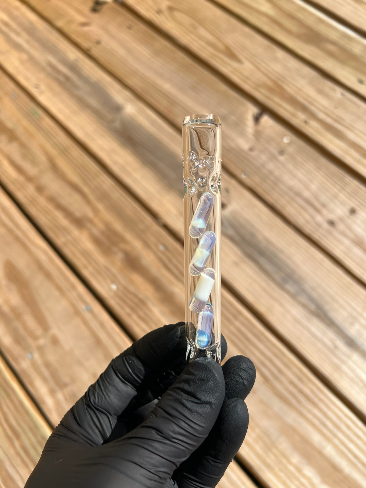 Tinymight Glass 4 Terp Pill Stem w/ dimpled mouthpiece - Opaline