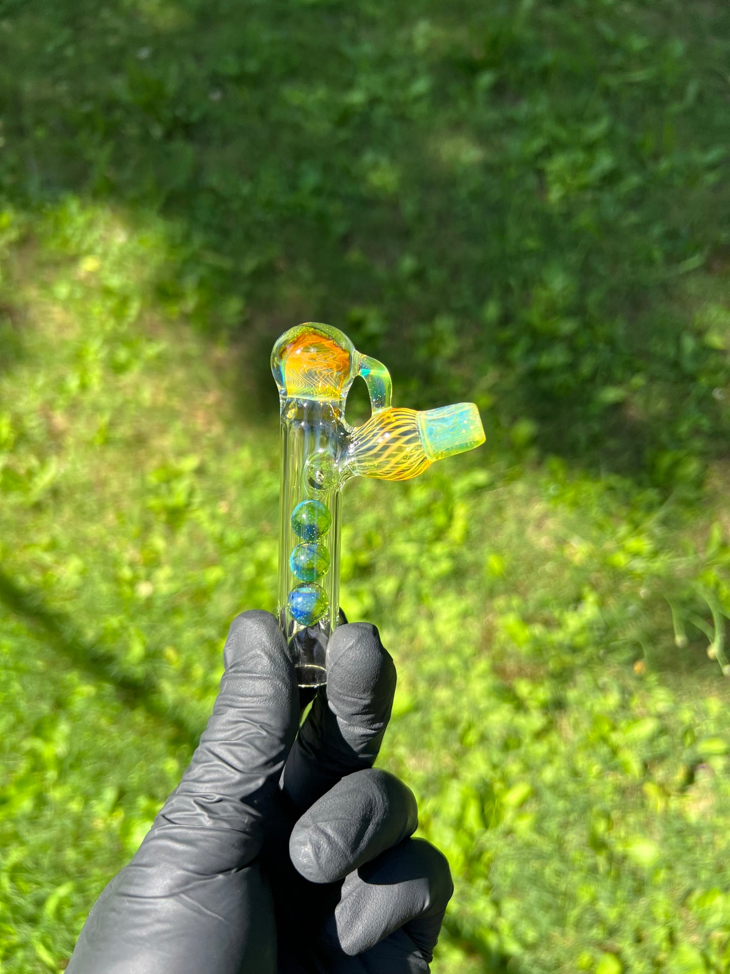 Tinymight Glass 3 Marble Stem implosion- Limeade #1