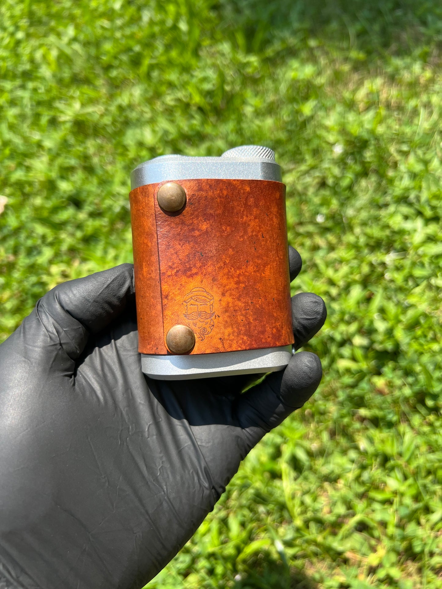 Engraved leather Tm2 sleeve - Tan #2