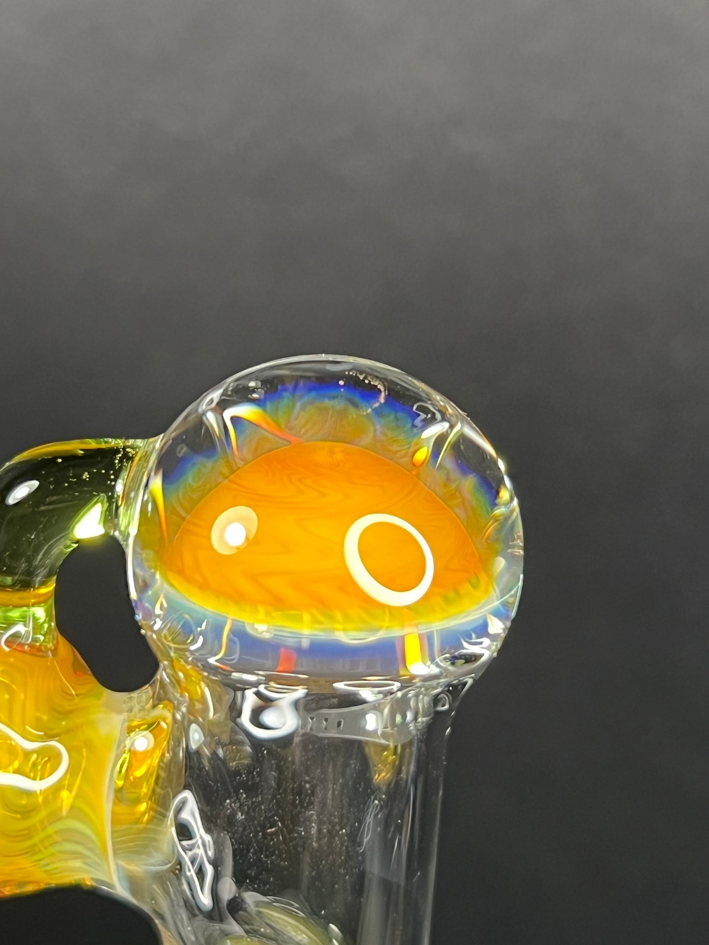 Tinymight Glass 3 Marble Stem implosion- Silver fume/ Milky Yoshi (CFL)/ Absinthe