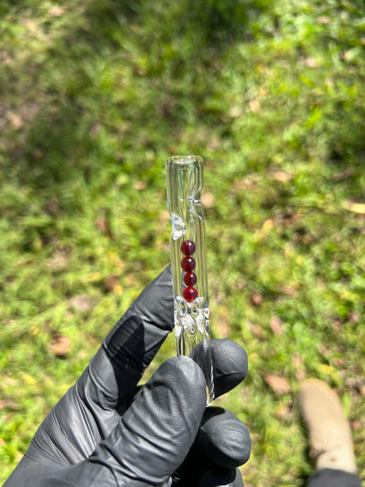 FAT X/ Dynavap Glass Marble Stem- Red