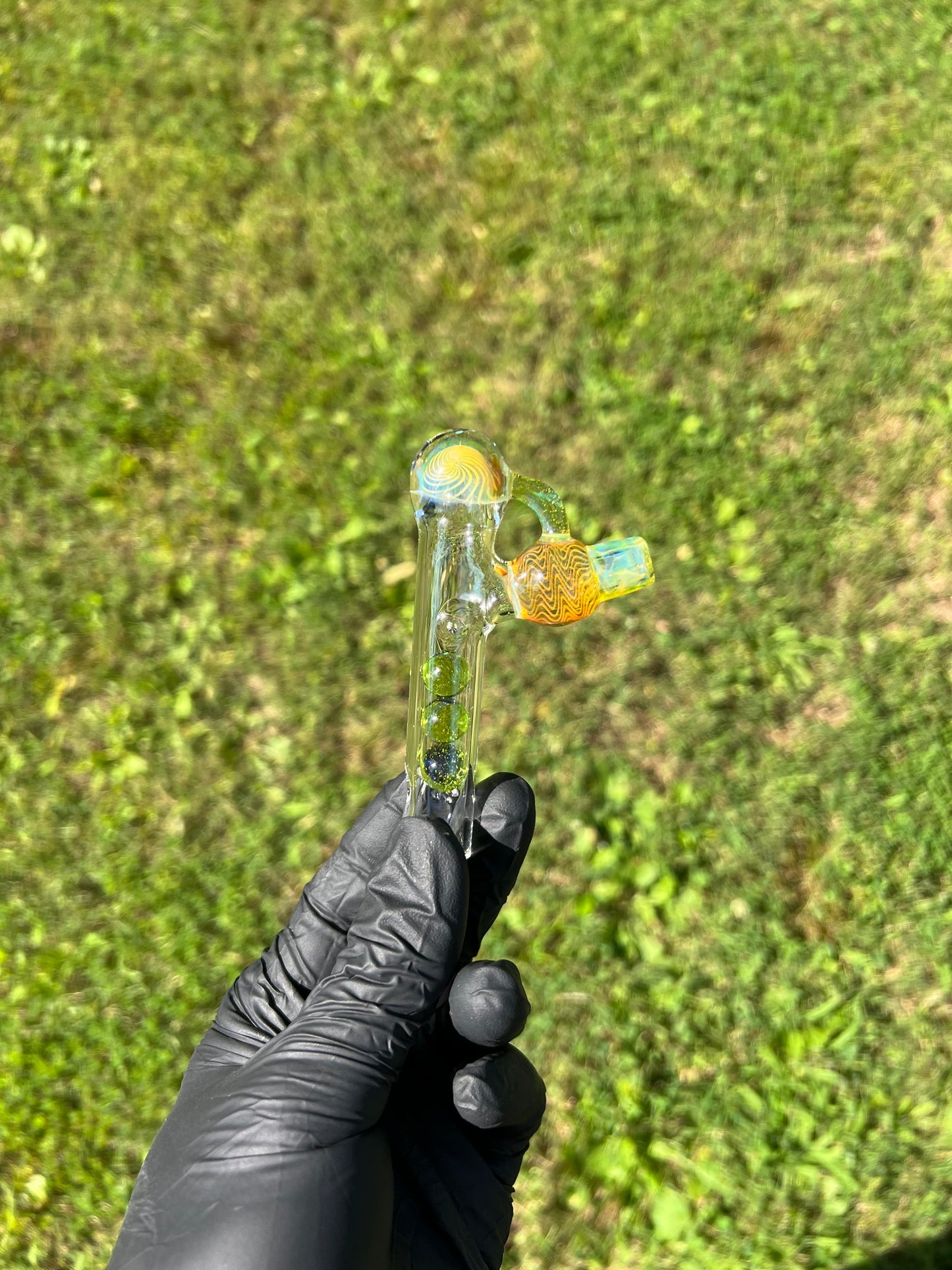 Tinymight Glass 3 Marble Stem implosion- Limeade/ Fume
