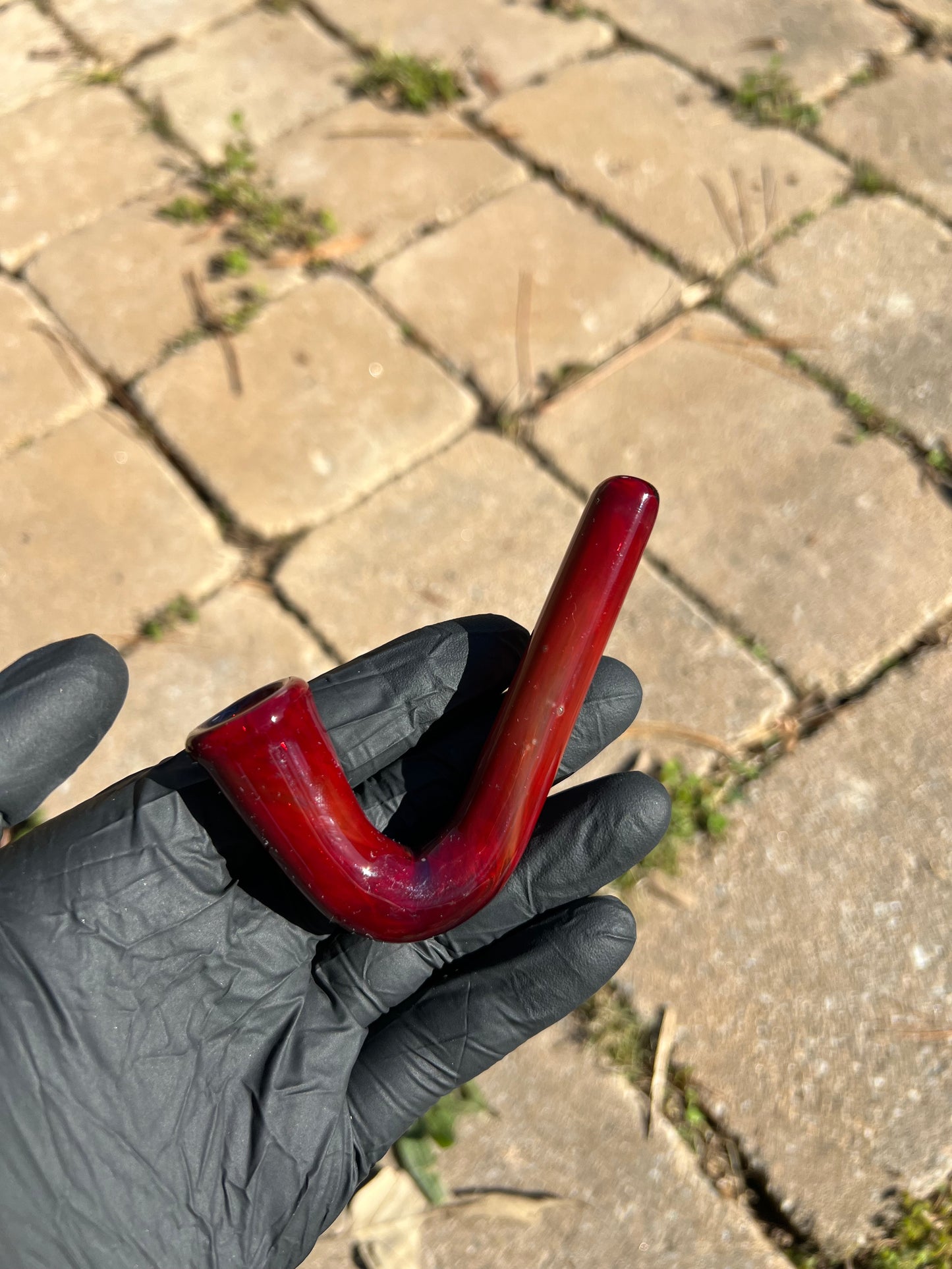 14mm Glass J hook - blue honey/ transparent phoenix