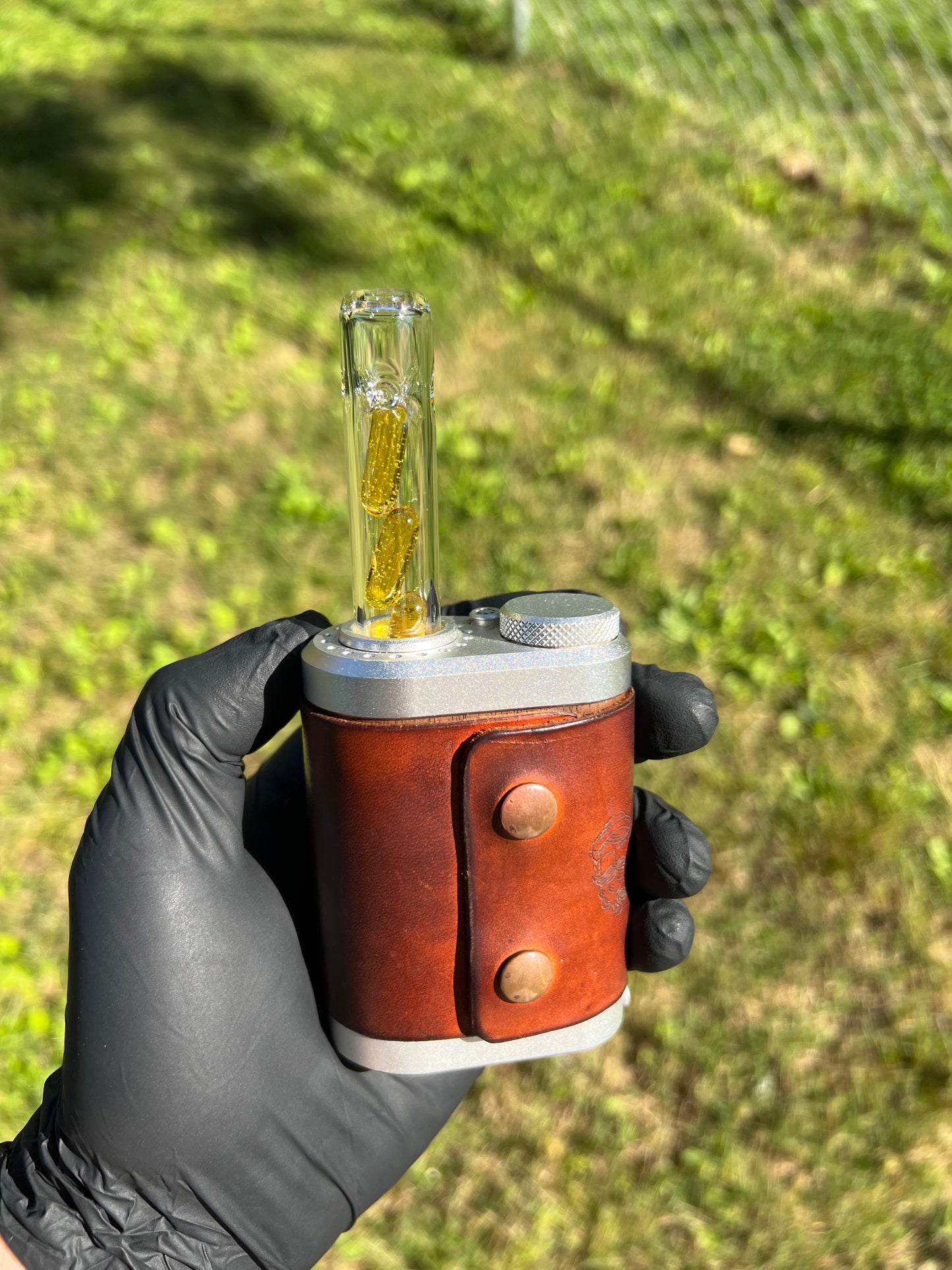 Tinymight Glass 3 Terp Pill Stem w/ dimpled mouthpiece - Crush