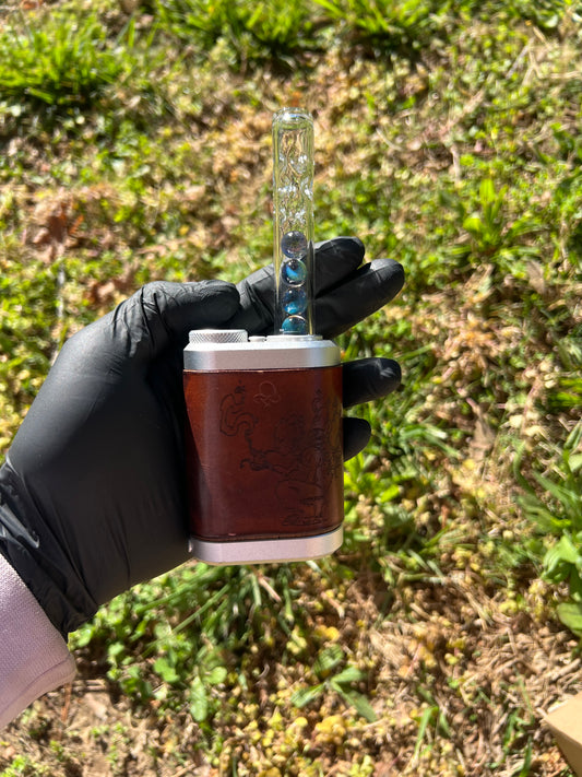 Tinymight Glass 5 Marble Stem w/dimpled mouthpiece - Nightshade/ purple amethyst