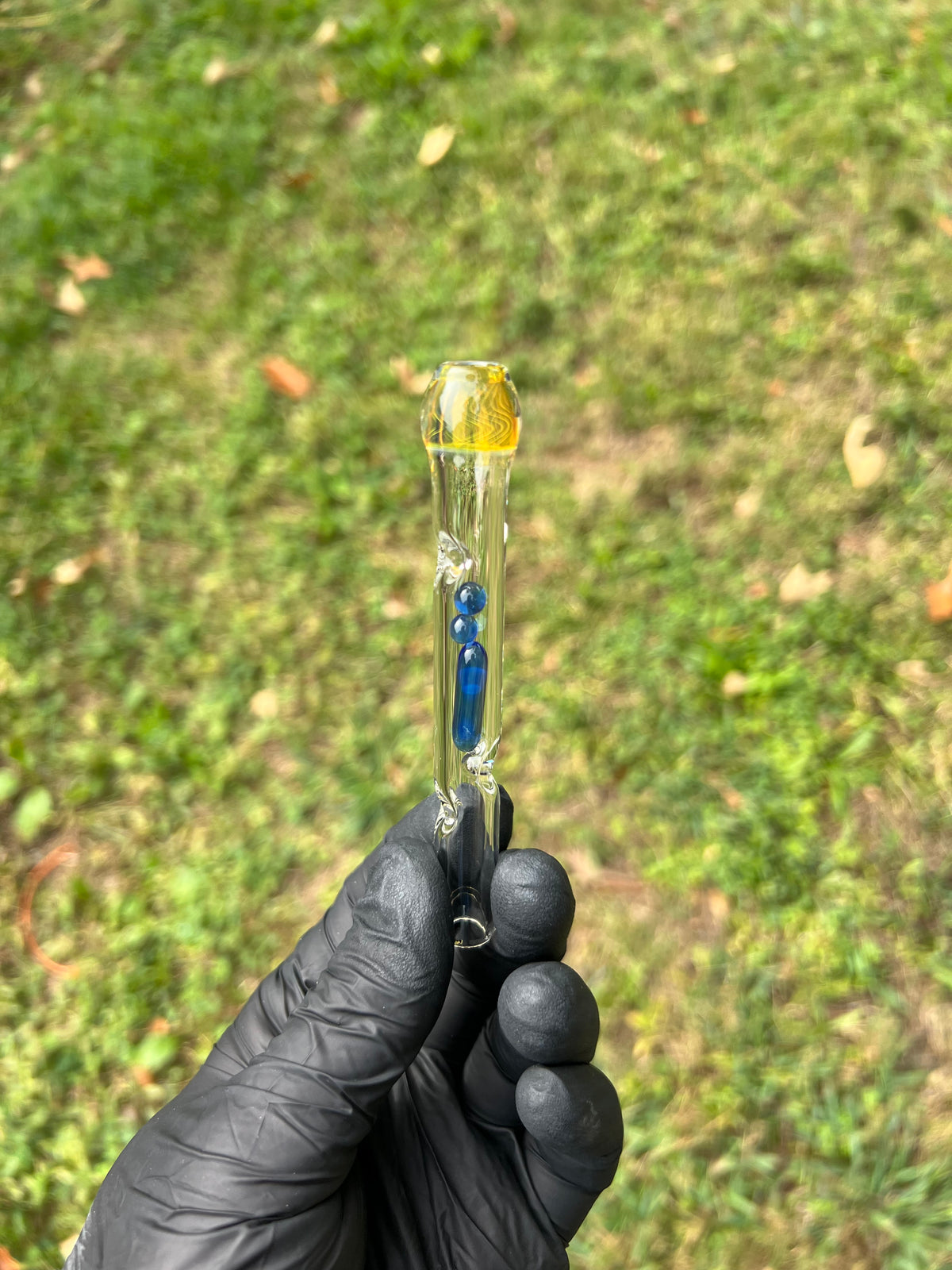 Firewood 11/12 Glass Terp Pill/ marble Implosion stem- sapphire opal