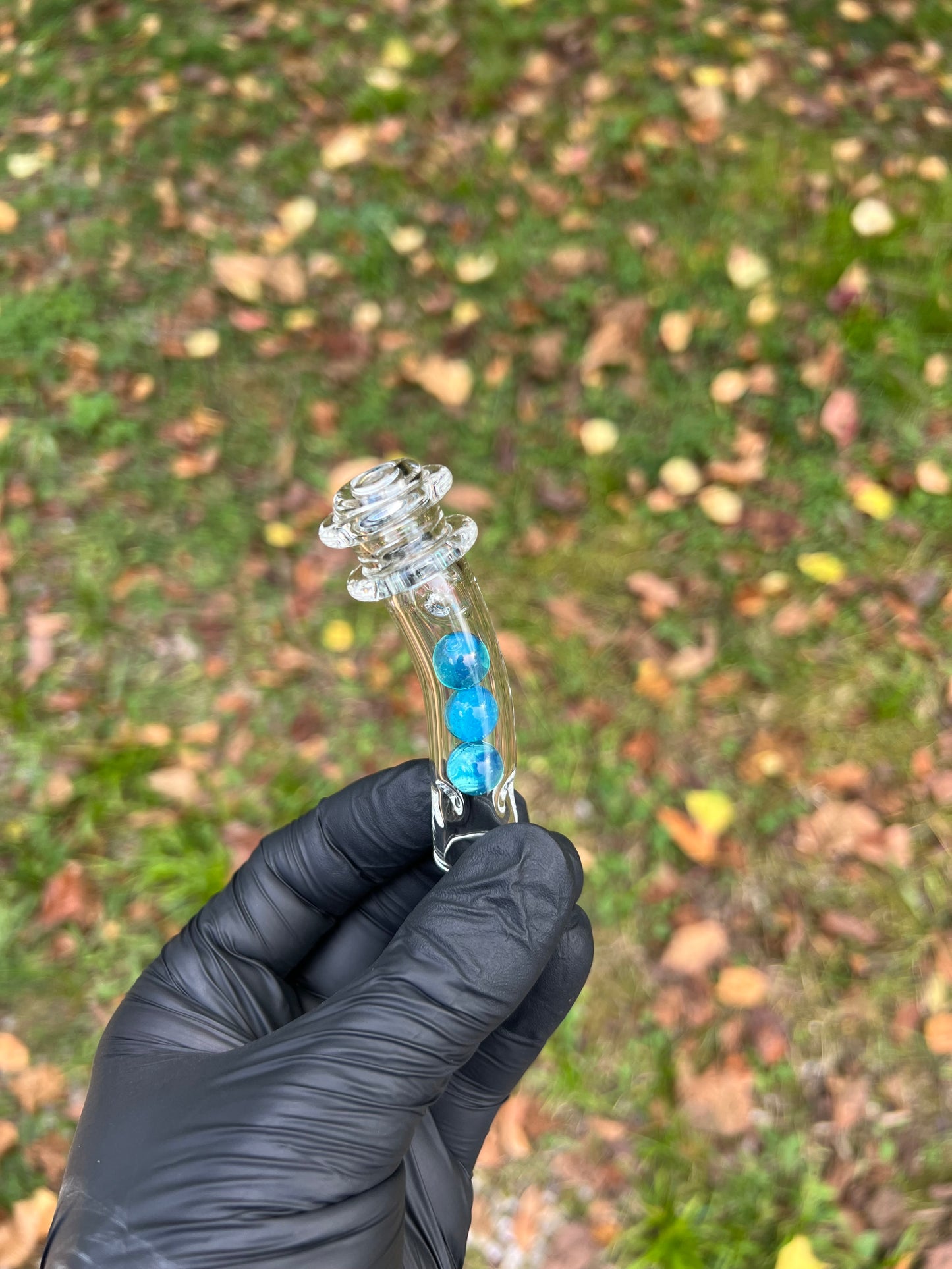 Tinymight Glass 3 Marble Stem w/blown mouthpiece - Marina