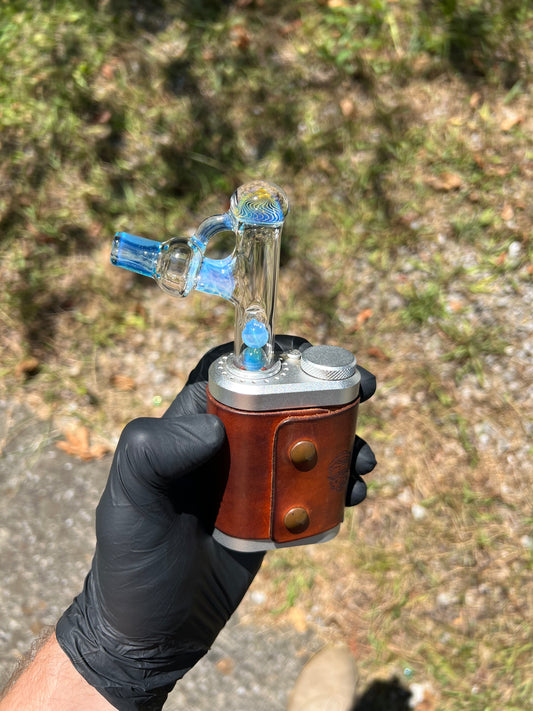 Tinymight Glass 3 Marble Stem Full Color implosion- Silver fume/Marina/ Ghost #1