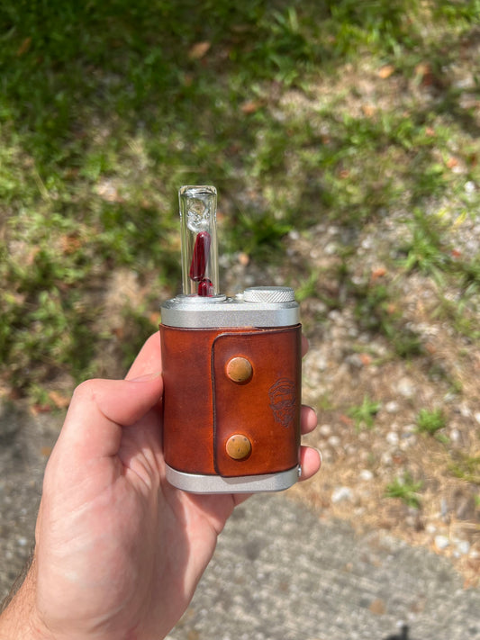 Tinymight Glass 2 Terp Pill Stem w/ alt. dimpled mouthpiece - red