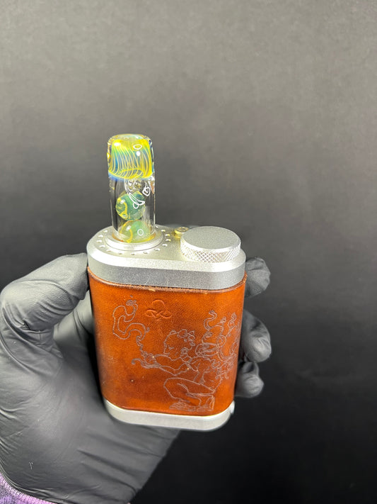 Tinymight Glass 3 Marble Stem w/color mouthpiece - Silver Fume/ milky yoshi (CFL) #1