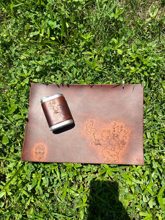 Large Engraved leather mat #2