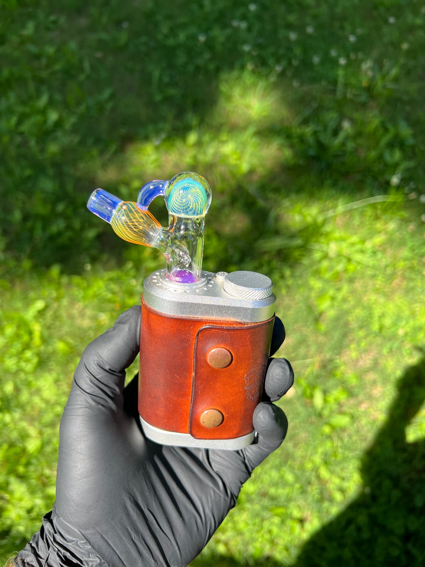 Tinymight Glass 2 Marble Stem implosion- Amethyst Opal #2
