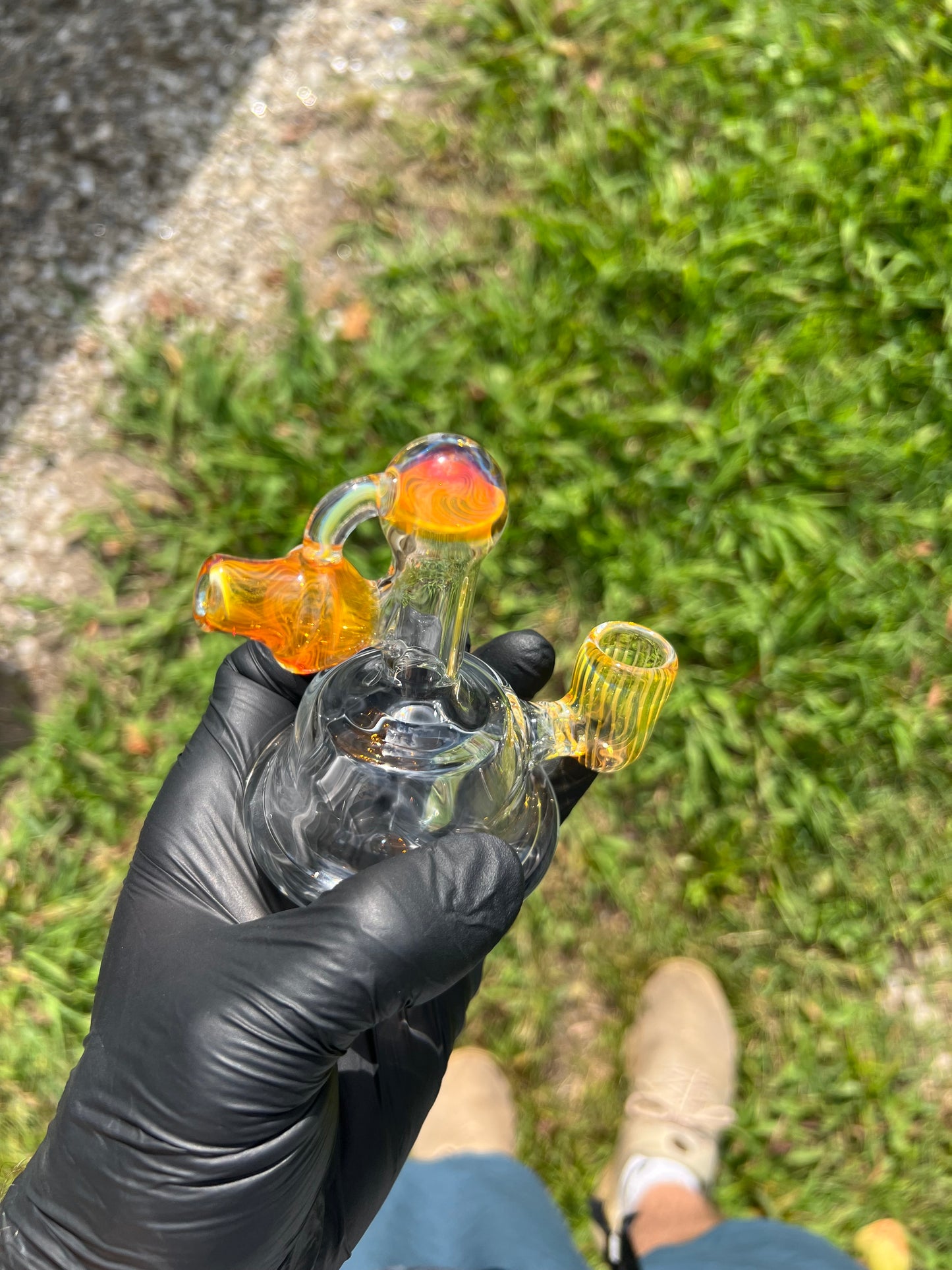 14mm Implosion dry rig - Silver fume