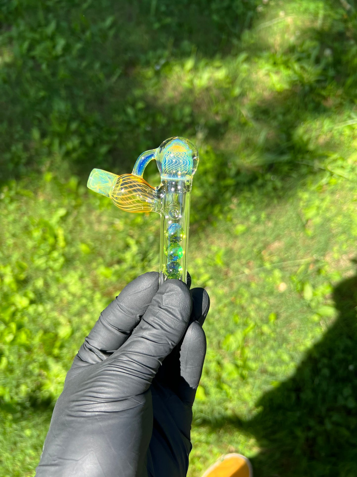 Tinymight Glass 3 Marble Stem implosion- Limeade #2