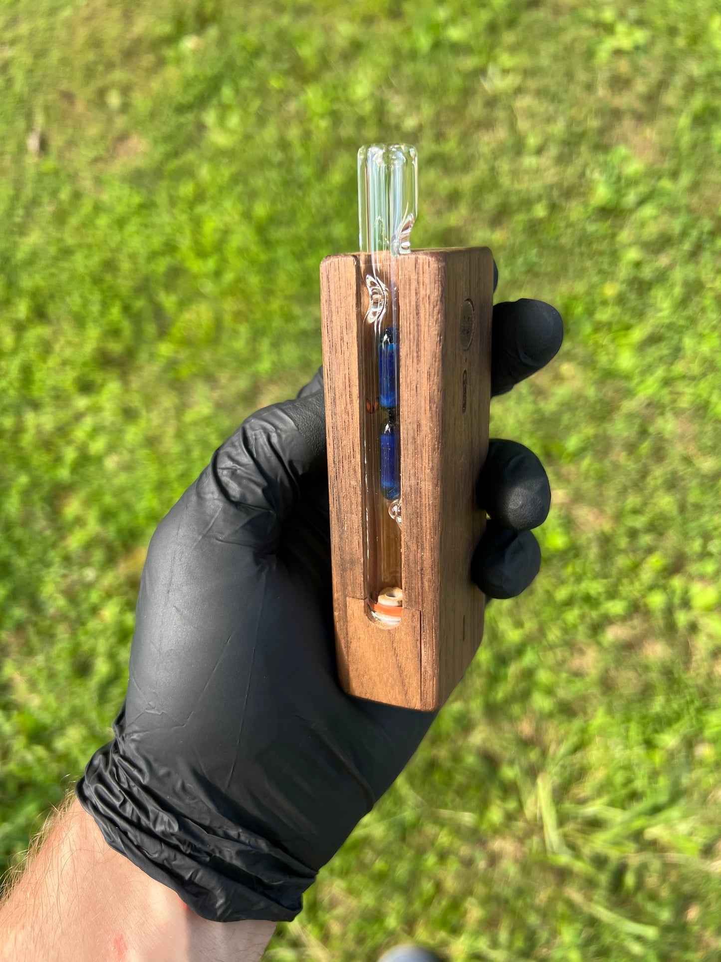 Firewood 11/ Glass 2 Terp Pill Stem- Blue Honey