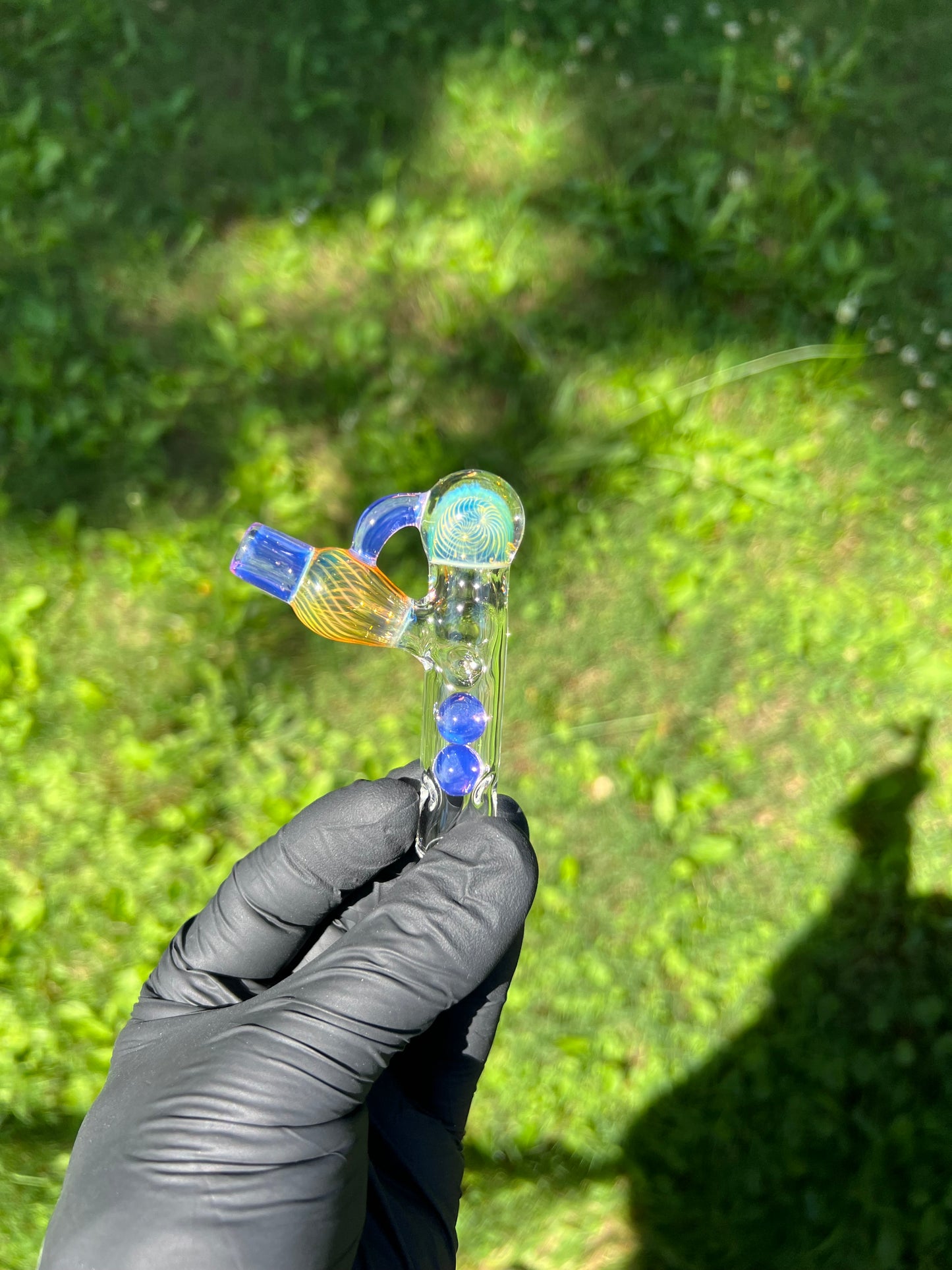 Tinymight Glass 2 Marble Stem implosion- Amethyst Opal #2