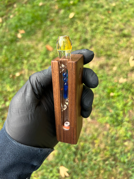 Firewood 11/12 Glass Terp Pill/ marble Implosion stem- sapphire opal
