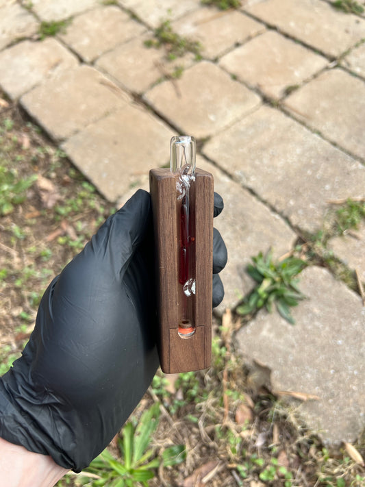 Firewood 11/ Dynavap Glass 2 Terp Pill Stem- Red