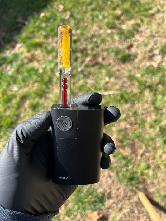 Potv Lobo/ One Glass terp pill/ marble stem w/ Fume Mp - Red