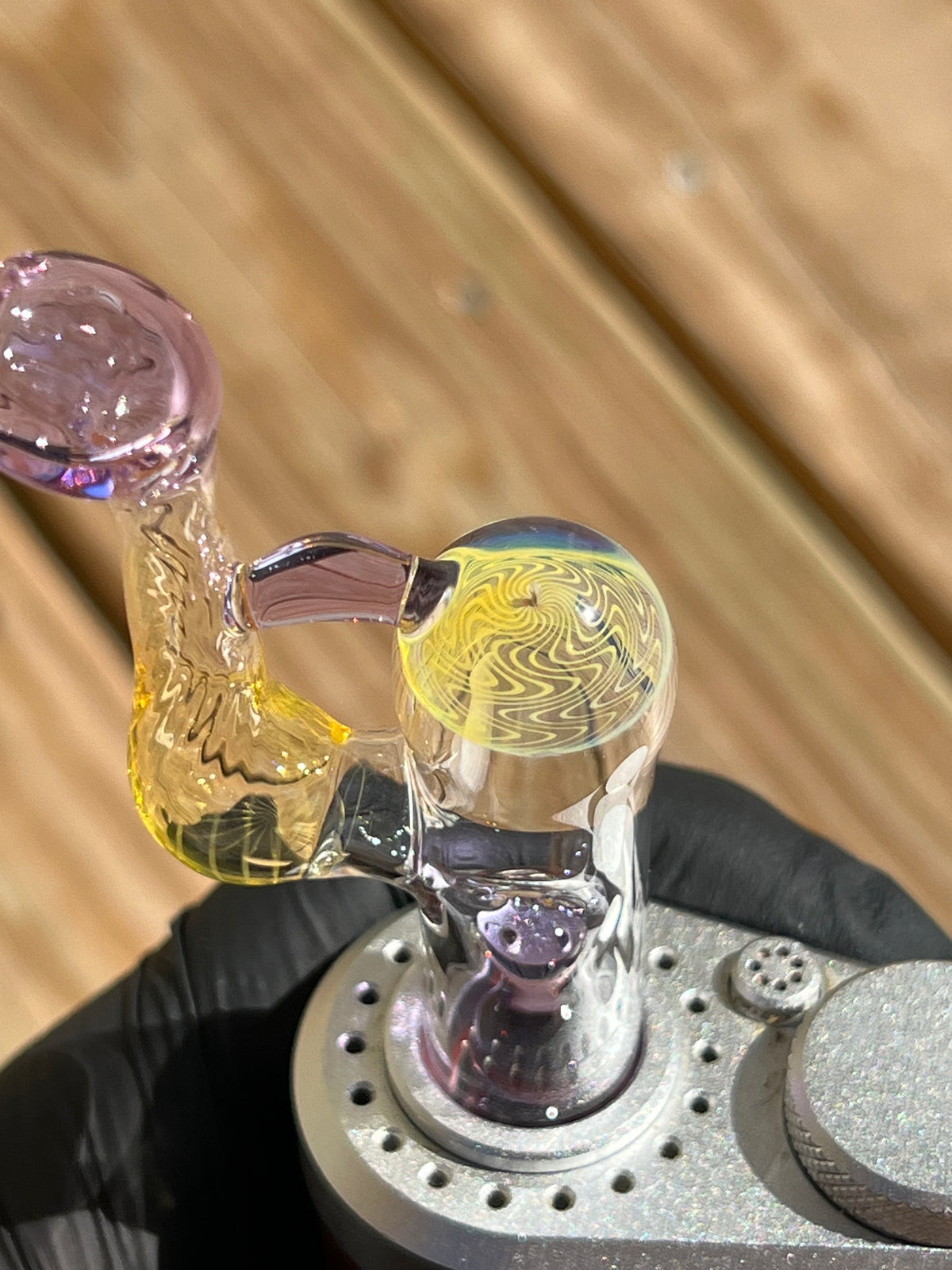 Tinymight Glass 3 Marble Stem implosion- Purple/ Fume