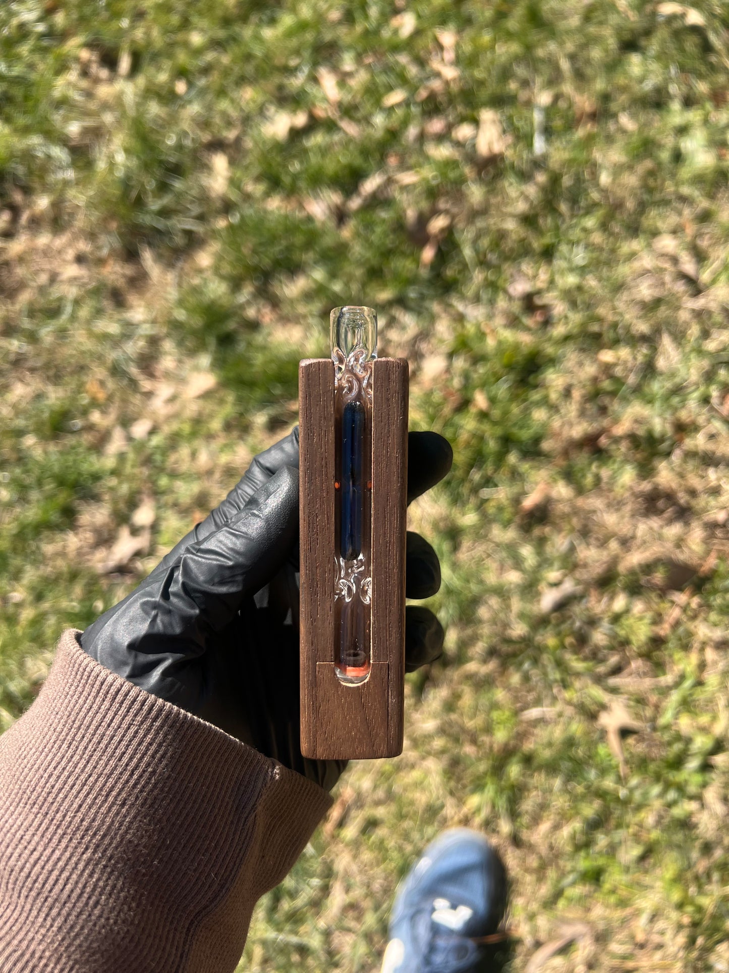 Firewood 11/ Glass 2 Terp Pill Stem- Blue Honey